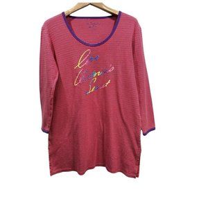 VICTORIA'S SECRET Womens Striped Rainbow Graphic  Night Shirt Sleepshirt XS